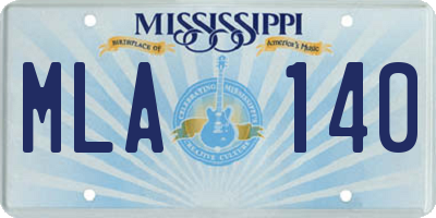 MS license plate MLA140