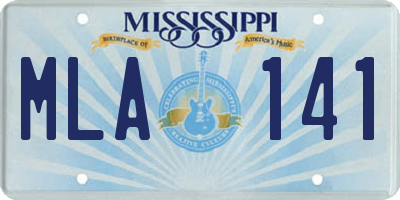MS license plate MLA141