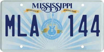 MS license plate MLA144