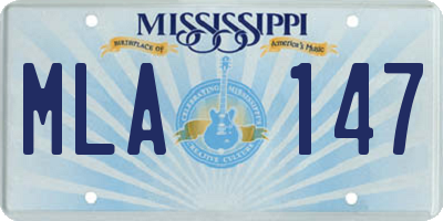 MS license plate MLA147