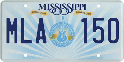 MS license plate MLA150