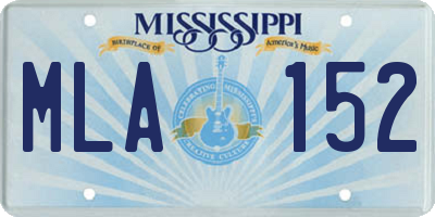 MS license plate MLA152