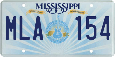 MS license plate MLA154