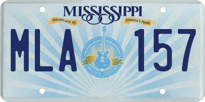 MS license plate MLA157