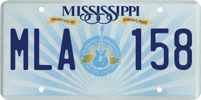 MS license plate MLA158