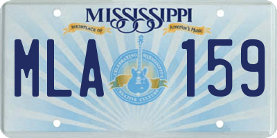 MS license plate MLA159