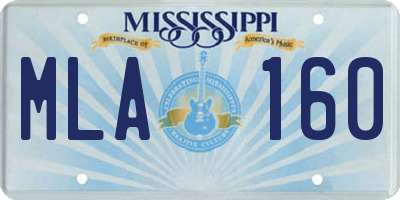 MS license plate MLA160