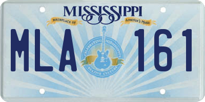 MS license plate MLA161