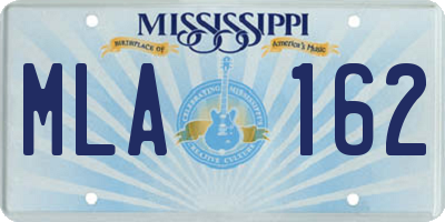 MS license plate MLA162