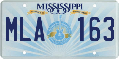MS license plate MLA163