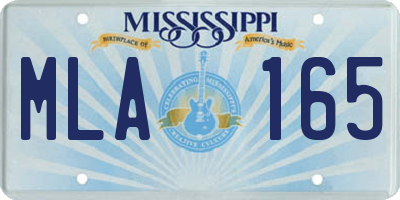 MS license plate MLA165