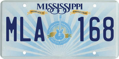 MS license plate MLA168