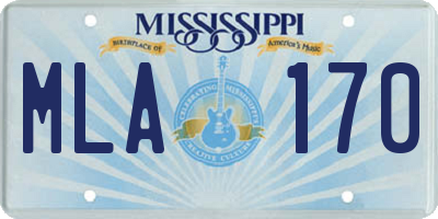 MS license plate MLA170