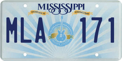 MS license plate MLA171