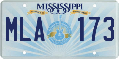 MS license plate MLA173