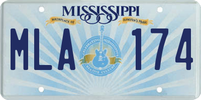 MS license plate MLA174
