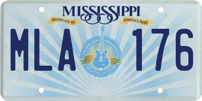 MS license plate MLA176