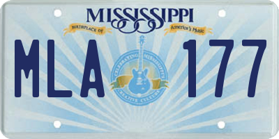 MS license plate MLA177