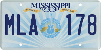MS license plate MLA178
