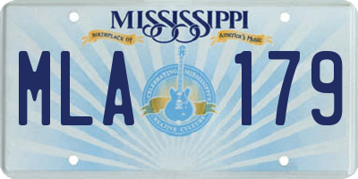 MS license plate MLA179