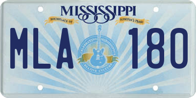 MS license plate MLA180