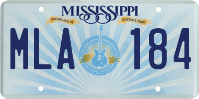 MS license plate MLA184