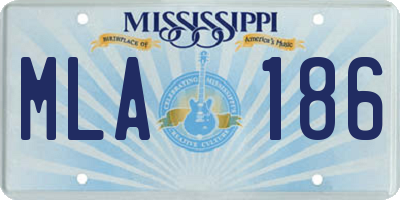 MS license plate MLA186
