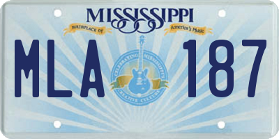 MS license plate MLA187