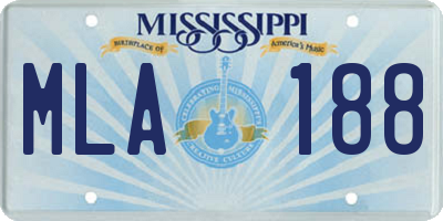 MS license plate MLA188