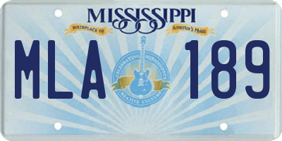 MS license plate MLA189
