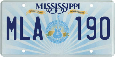 MS license plate MLA190