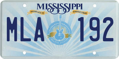 MS license plate MLA192