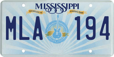 MS license plate MLA194