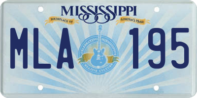 MS license plate MLA195