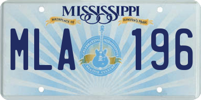 MS license plate MLA196