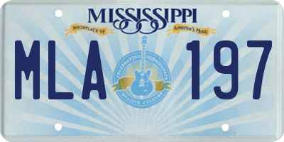 MS license plate MLA197