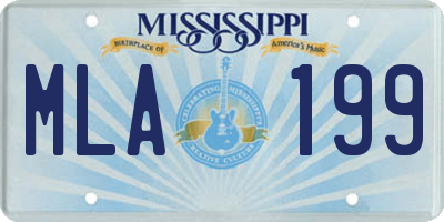 MS license plate MLA199