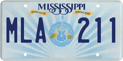 MS license plate MLA211