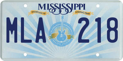 MS license plate MLA218