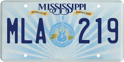 MS license plate MLA219