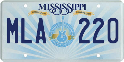 MS license plate MLA220