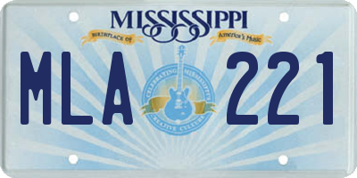 MS license plate MLA221