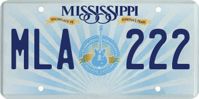 MS license plate MLA222