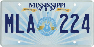 MS license plate MLA224