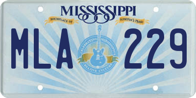 MS license plate MLA229
