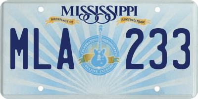 MS license plate MLA233