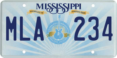MS license plate MLA234