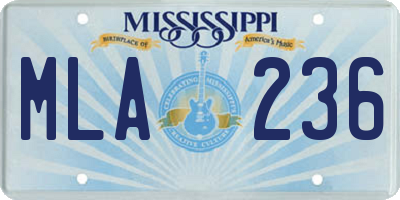 MS license plate MLA236