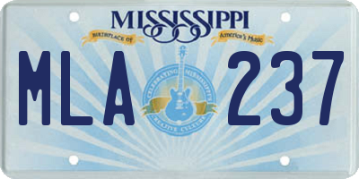 MS license plate MLA237