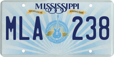 MS license plate MLA238